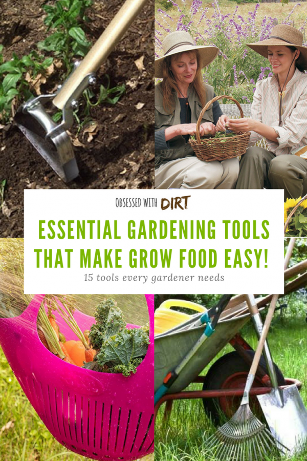 Tired of back breaking gardening chores? Then make sure you check out this essential gardening tool list for small organic gardens. Having the right gardening tools can save you hours of work and they'll make working in your garden a breeze! Save the pin and share it with fellow gardeners.