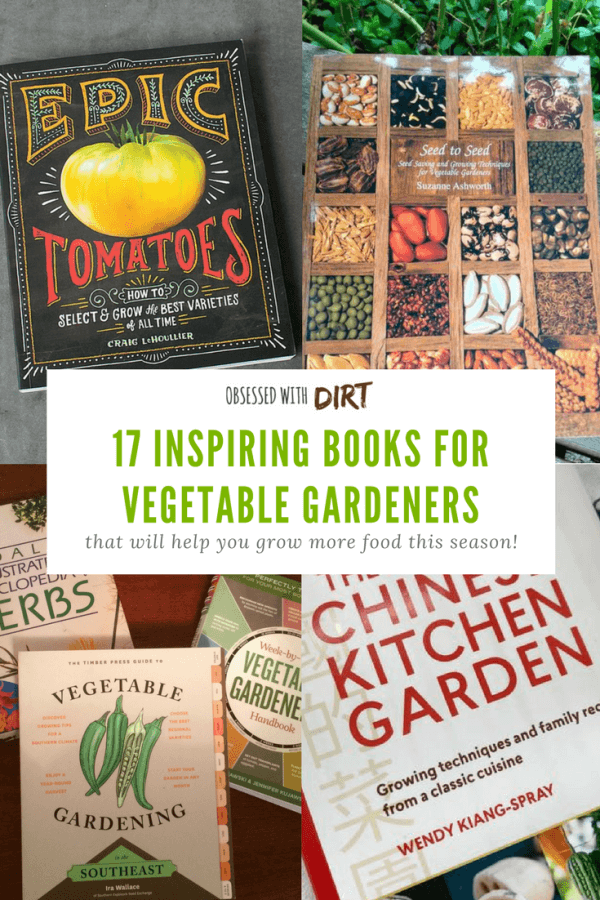 This collection of 17 best vegetable gardening books are sure to help you on your way to becoming a successful gardener. These vegetable gardening books will help you grow more food in your garden this season and give you plenty of inspiration and tips. #growyourown #growsomethinggreen #thehappygardeninglife #homegarden